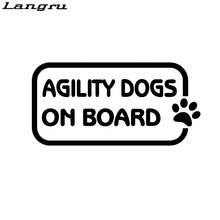 Langru adesivo engraçado agilidade cães a bordo do carro adesivo de impressão de pata acessórios de carro jdm 2024 - compre barato