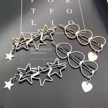 Fashion new girl love five-pointed star alloy clip bangs clip adult simple hollow hairpin clip child woman Hair Accessories 2024 - buy cheap