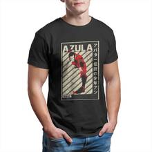 Camisetas americanas para homens azula ação anime avatar, camiseta de algodão engraçada com gola creme 2024 - compre barato