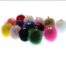 10pcs Imitation Plush Fur Covered Ball fit Earring Necklace Charms Pompom Ball Pendants For Bracelet DIY Jewelry Making Z948 2024 - buy cheap