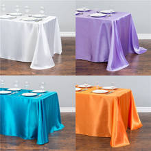Rectangular round wedding satin tableclothes table cover table topper table overlay for wedding party banquet decoration 2024 - buy cheap