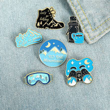 Night travel Enamel Brooches stars moon Mountain river Boot telescope Goggles Lapel Pins Badges Fashion Gifts for Friends 2024 - buy cheap