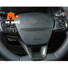 For Ford Fiesta MK8 ST LOGO Car steering wheel trim control button frame cover 2017 2018 ABS Carbon fiber Interior Accessories 2024 - buy cheap