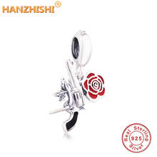 Wholesale Price 925 Sterling Silver Rose Flower Gun Shape Charm Bead Fit Original Charm Bracelet Necklace Jewelry Making 2024 - buy cheap