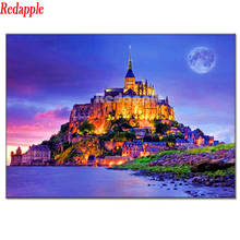 Mont Saint Michel Landscape 5D DIY Diamond Painting Full Diamond Embroidery Cross Stitch Mosaic Famous French Building home art 2024 - buy cheap