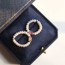 Lii Ji-Anillo de perlas de agua dulce de Plata de Ley 925 con gemas múltiples, joyería hecha a mano, para mujeres y niñas 2024 - compra barato