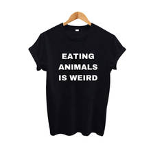 Вегетарианская футболка в стиле Харадзюку, веганская футболка с рисунком ест животных, странная футболка 2020, Забавные футболки Tumblr, хипстерская футболка с надписью, Женский Топ 2024 - купить недорого