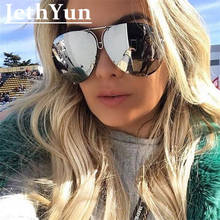 Metal Mirror Vintage Sunglasses Luxury Mens Sun Glasses 90s Big Shades Famous Brand Reflective Sunglasses Women UV400 2024 - buy cheap