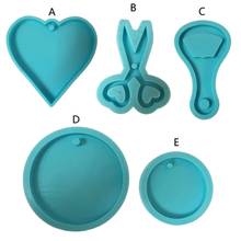 DIY Heart Round Keychain Silicone Resin Mold Scissors Bottle Opener Pendant Silicone Resin Casting Mold Art Craft Tools Dropship 2024 - buy cheap