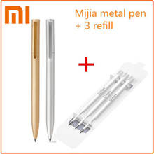 Оригинальные металлические ручки Xiaomi Mijia 0,5 мм швейцарская стержневая Шариковая ручка Черные японские чернила школьные канцелярские ручки для подписей 2024 - купить недорого