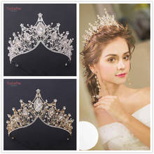 Youlapan hp334 coroa de cabelo para noiva, acessório de luxo para casamento, coroa de desfile para mulheres 2024 - compre barato