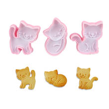 3PCS Cat Kitten Cookie Molds Fondant Cutter Biscuit Cutter Cake Pastry Mold Cake Decoration Kitchen DIY Baking Supplies 2024 - buy cheap