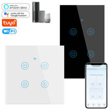 Wall Switch EU UK US Standard No Neutral Wire Required Light Switch Tuya Wifi Smart Touch Switch Support Alexa 1 2 3 4 Gang 2024 - buy cheap