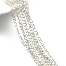 Corrente oval de prata esterlina 925, alta qualidade, elo aberto, corrente de cauda, extensor para fazer joias, colar, acessórios de pulseira 2024 - compre barato