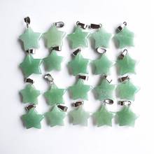 2020 Fashion top quality natural green aventurine five-pointed star charms pendants for jewelry making 50pcs/lot Wholesale free 2024 - buy cheap
