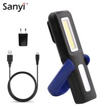 USB Rechargeable LED Flashlight Work Light Stand Torch COB Lanterna Magnet Hook Built-in Battery Power Display Repair Work Lamp 2024 - buy cheap