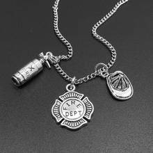 New Fashion Fire Extinguisher Hat Pendant Necklace Retro Punk Necklaces Gift for Men Firefighter Warrior Jewelry 2024 - buy cheap