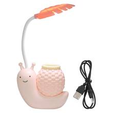 Cartoon Snail LED Table Lamp USB Rechargeable Night Light Pen Holder Container Eye Protection Desk Lamp For Student Random Color 2024 - buy cheap