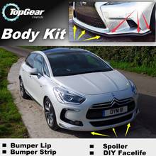 Bumper Lip Deflector Lips For Citroen DS5 DS 5 LS Front Spoiler Skirt For TopGear Friends to Car View Tuning / Body Kit / Strip 2024 - buy cheap