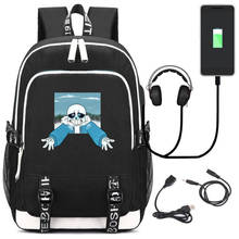 Игра Undertale Sans крутой Скелет Косплей рюкзак USB школьный рюкзак сумка для путешествий Кемпинг компьютер рюкзак для альпинизма 2024 - купить недорого