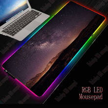 Mairuige aurora noite céu grande rgb antiderrapante led mouse pad acessórios para jogos computador portátil mousepad xxl teclado tapete de mesa 2024 - compre barato