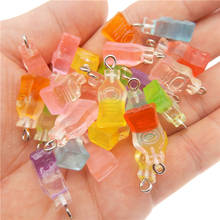 Colgante de resina de varios colores, pulsera de cuello, botella de jugo Kawaii, joyería fina, regalos, manualidades, pendientes, bricolaje, venta al por mayor, 20 unids/lote 2024 - compra barato