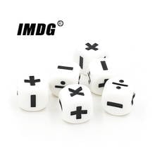 6pcs/Pack Plus Minus Multiply Symbol Dice 16mm Black White Resin Mathematics Calculation Dice #16 Round Corner Teaching Dice 2024 - buy cheap