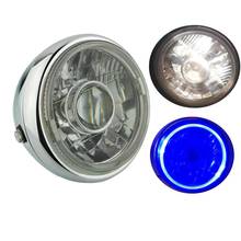 7,5 “faro LED azul Ángel ojo anillo proyector lateral montaje personalizado faro para Harley 2024 - compra barato