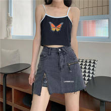 2021 New Summer Patchwork Skirts Women Zipper Side-slit Denim Korean Style Chic Trendy Hot Hipster Teen Ulzzang High Waist Ins 2024 - buy cheap