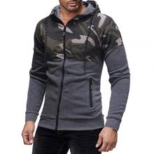 Men Casual Hoodies Long Sleeve Camouflage Zipper Pocket Hooded Hoodie Sweatshirt 2021 Men's Clothing 2024 - buy cheap