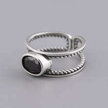 GZ черный, белый цвет циркон кольца 925 Регулируемое наружное кольцо из Размеры открытые S92 сплошное серебряное кольцо для женщин, ювелирное изделие, Романтика 2024 - купить недорого