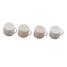 4 шт. белая кофейная чашка чайные чашки-масштаб 1/12 миниатюрные кухонные аксессуары для кукольного домика 2024 - купить недорого