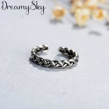 DreamySky Wholesale Real Silver Color  Twist Rings For Women Big Antique Rings Finger Jewelry High Quality 2024 - buy cheap