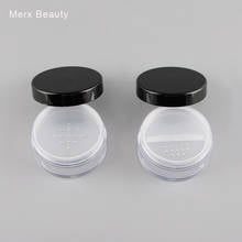 5/50PCS 20ML Clear Plastic Loose Powder Case/Jar With Black Lid Empty Round Rotating Sifter Loose Powder Container With Puff 2024 - buy cheap