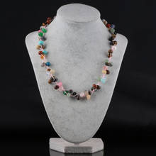 Pedra natural colar de cristal ágata malaquita tigre olho ábaco contas para mulheres jóias colares estilo vintage 18 polegadas 2024 - compre barato