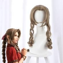 Aerith Gainsborough Long Braided Brown Wig Anime Final Fantasy VII FF7 Heat Resistant Hair Cosplay Wig + Free Wig Cap 2024 - buy cheap