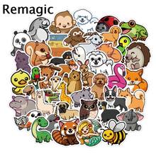 50 pçs adorável animais anime crianças scrapbooking adesivos à prova dwaterproof água pvc skate guitarra mala engraçado graffiti criança clássico 2024 - compre barato