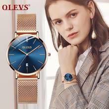 Minimalist Mesh Women Watch Fashion Dress Quartz Wristwatch for lady Ultra-Thin Rose Gold Relogio Feminino Waterproof Auto Date 2024 - buy cheap