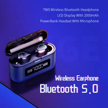 KUGE Wireless Earphone Bluetooth 5.0 TWS Wireless Bluetooth Headphone LED Display With 2000mAh Power Bank Headset WithMicrophone 2024 - buy cheap