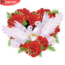 Huacan 5D DIY Diamond Embroidery"White Pigeons"Full Square Round Diamond Painting Cross Stitch Rhinestone Mosaic Wedding Gift 2024 - buy cheap