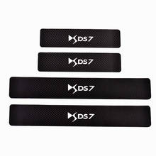 Car Accessories For Citroen Ds7 Door Sill Scuff Plate Carbon Fiber Pu leather 4Pcs 2024 - buy cheap