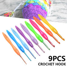 Agulhas de crochê multicoloridas, agulhas de tricô 2.0mm-6.0mm, kit de ganchos de crochê de alumínio suave com cabo de plástico, 9 peças 2024 - compre barato