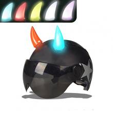 80% HOT SALES ！！！1Pc Motorcycle USB Rechargeable Helmet Glow Ox Horn Decor Headwear Accessory 2024 - buy cheap