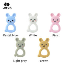 LOFCA Silicone Rabbit Teether Cartoon Animal For Baby Teething Toy Free BPA Food Grade Nursing Necklace Accessories Making 2024 - buy cheap