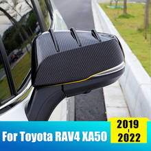 Car Side Rearview Mirror Cap Cover Shell Trim Sticker For Toyota RAV4 2019 2020 2021 2022 RAV 4 XA50 Carbon Fiber Accessories 2024 - buy cheap
