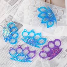 Self Defense Keychain Tools Resin Mold Tiger Paw Five Finger Knuckles Pendant Keyring Resin Casting Mold Jewelry Tools 2024 - buy cheap