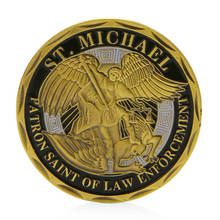 Michael Police Officer Badge Patron Saint Commemorative Challenge Coin Art Gifts 2024 - buy cheap