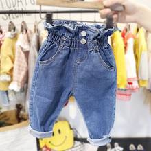Джинсы для девочек Chumhey, весенние хлопковые эластичные мягкие джинсовые брюки, детские брюки с вышивкой и цветами, одежда для девочек 2024 - купить недорого