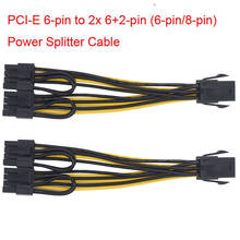 Cable divisor de alimentación PCI-E de 6 pines a 2x6 + 2 pines (6 pines/8 pines), PCIE, PCI Express, 20cm, tarjeta de vídeo, 2 uds., en Stock 2024 - compra barato