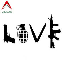 Aliauto Personality Creative Car Sticker Love with Guns Hand Gun AR15 and Vinyl Anti-UV Decals Decoration Accessories,12cm*7cm 2024 - buy cheap